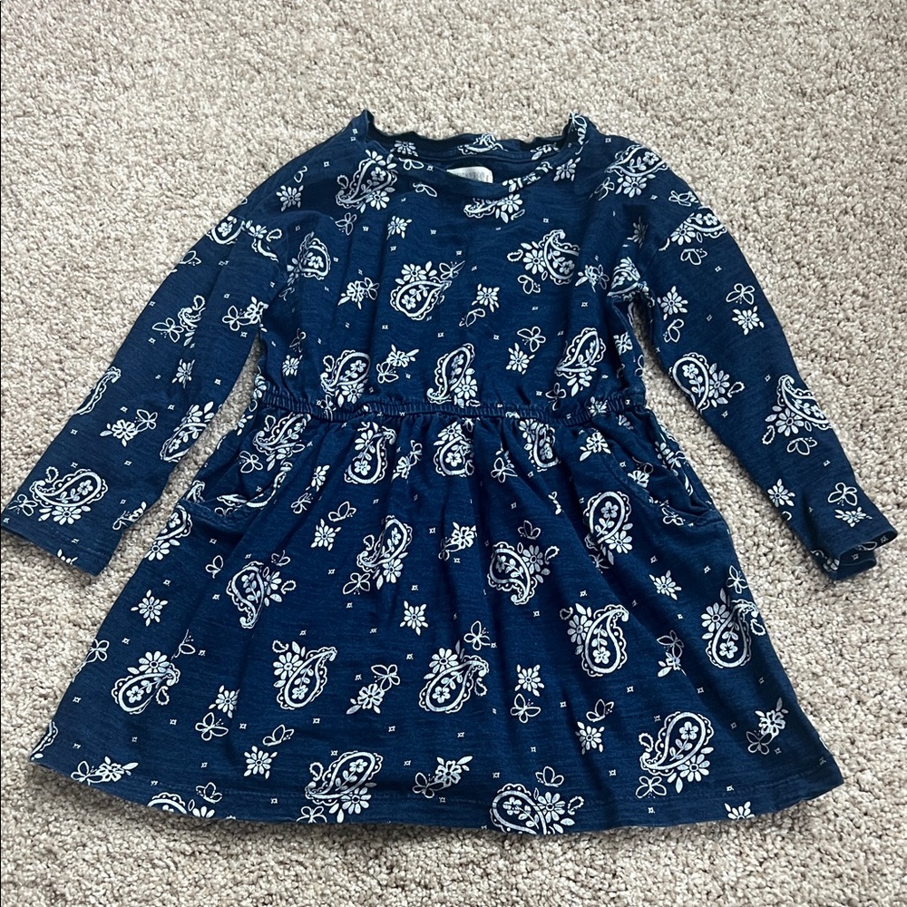 Gymboree Navy Blue Paisley Dress